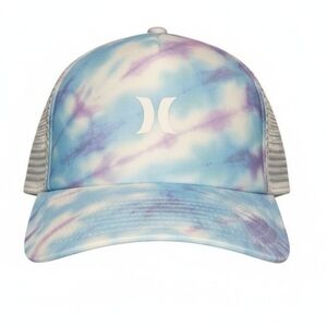 Hurley Tie-Dye Trucker Hat in Pastel Blues & Purples